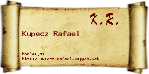 Kupecz Rafael névjegykártya